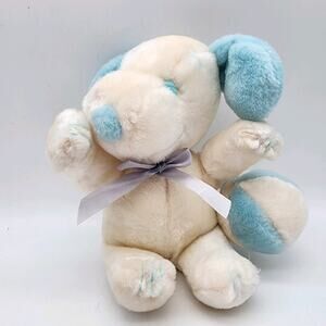 Baby Snoopy Pastel Blue Rattle Ball Plush 10" Peanuts Stuffed Toy Vintage 1968